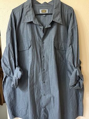 The Foundry Supply Co. Men's Casual Button Down Shirt - Slate Gray